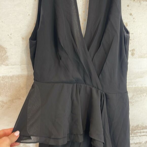 Bebe Long Black Draped Dress size 0 - Picture 2 of 6